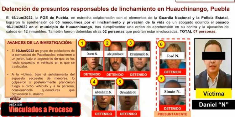Van siete detenidos por linchamiento de Daniel Picazo