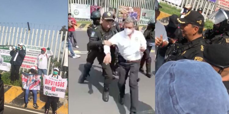 Policía de la CDMX reprime jubilados del IMSS que piden la devolución de los ahorros de cesantía y vejez