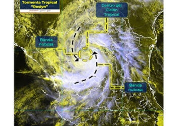 Continúa la tormenta tropical Roslyn sobre Durango; dejará lluvias fuertes en Colima