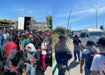 Hallan a 254 migrantes hacinados en un tráiler en Chiapas