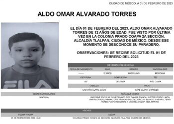 Ayuda al niño Aldo Omar Alvarado para volver a casa