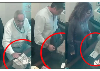 Exhiben a funcionarios de Layda Sansores y a senadora de Morena recibiendo fajos de dinero