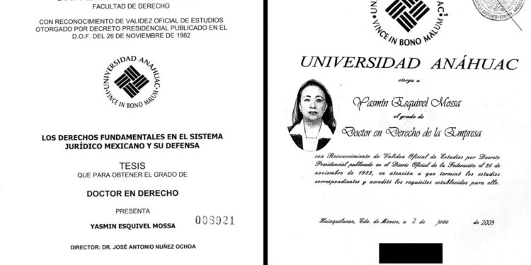 Yasmín Esquivel plagió su tesis de doctorado, revela EL PAÍS