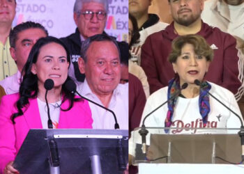 Del Moral y Delfina se declaran ganadoras de gubernatura de Edomex