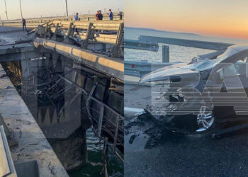 Ucrania ataca el puente de Crimea con drones acuáticos que portaban explosivos