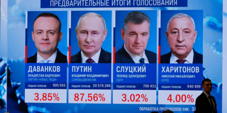 Putin gana reelección con apoyo de 98 millones de rusos
